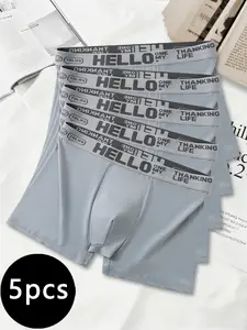 Men's Briefs Random Pack of 5, Elastic Knit Underwear, Casual Fitted Design, All Seasons Wear, Organic Textile Material