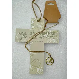 Gold Floral MAMA Letter Necklace