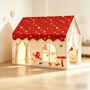 Extra Large Fairy Tale Play Tent | Sturdy Iron | Portable Outdoor Castle w/ Windows/Curtains/Bag | Holiday Gift & Decor | No Accessories