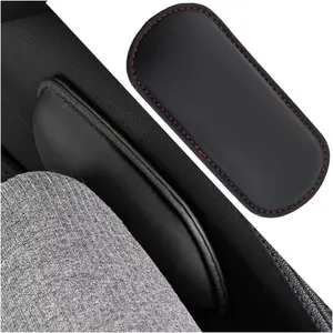 Mandark Car Knee Cushion Pad, Leather Memory Foam Vehicle Door Armrest Pillow for Leg Elbow, Comfort Auto Interior Center Console Thigh Support Mat Accessories, Universal for Most Cars (Black/Red)