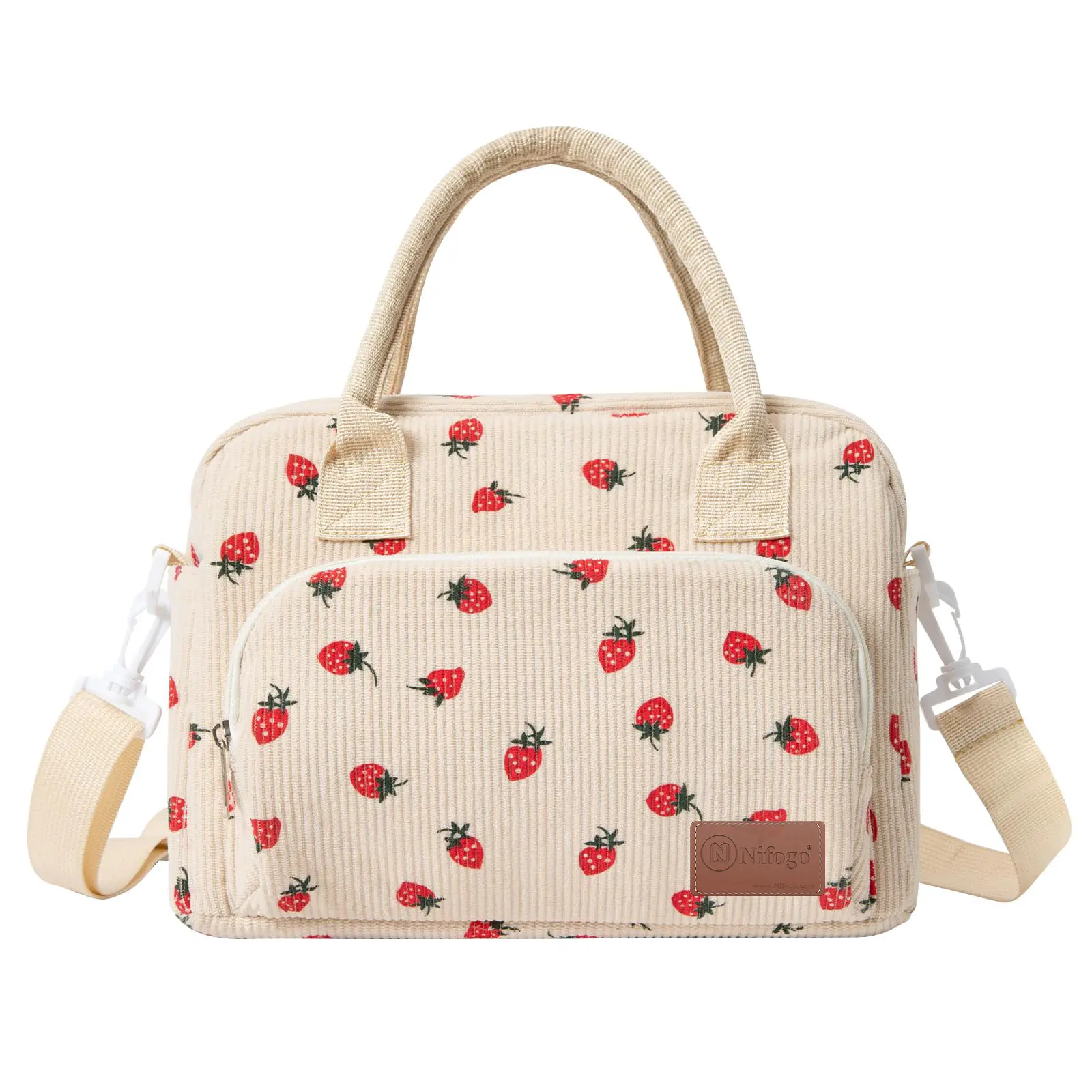 Insulated Lunch Bag for Women Men Large Reusable Lunch Box Adult Leakproof Portable Cooler Tote Bags for Work Picnic,Strawberry