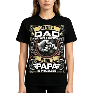 DadLife BikerStyle PapaGift GraphicTee - Being A PAPA Is Priceless! Best Father's Day Gift for Motorcycle Dads Vintage Biker Aesthetic Premium Soft Cotton Casual Fit