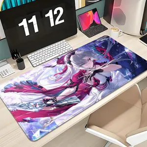 Wuthering Waves CARLOTTA Mouse Pad Design XXL 1000×500mm 900×400mm 800×400mm 600x300mm Large Gaming Mouse Pad - Extended, Thick, Non-Slip Rubber Base Desk Mat with Precision Stitched Edges - Washable Large Desk Pad