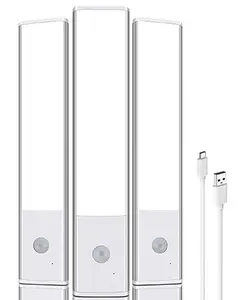 Under Counter Lights for Kitchen, Motion Sensor Light Indoor Under Cabinet Lights Wireless Rechargeable 30 LED Closet Kitchen Hallway Lights 3Pack magnetic lights
