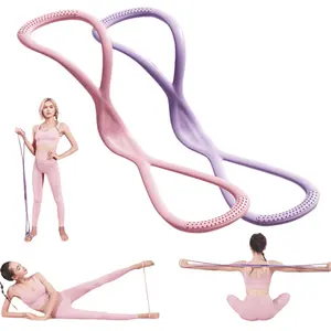 2 PCS Figure 8 Resistance Bands, Workout Stretch Bands for Yoga Gym Fitness, Upper Body Exerciser, Back & Arm Toning