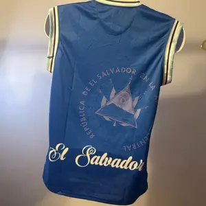 Salvi Jersey - Blue Sleeveless Top with El Salvador Design, Regular Fit, Suitable for All Seasons