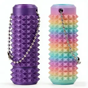 5-Pack Fidget Spinner Toys, 3D Printed Spiky Sensory Set, Stress Relief Fidget, EDC Fidget Slider for Adults, Choose Rotating or Fixed Grip Keychain Set for Anxiety Relief, Creative Gift for Thanksgiving and Birthday