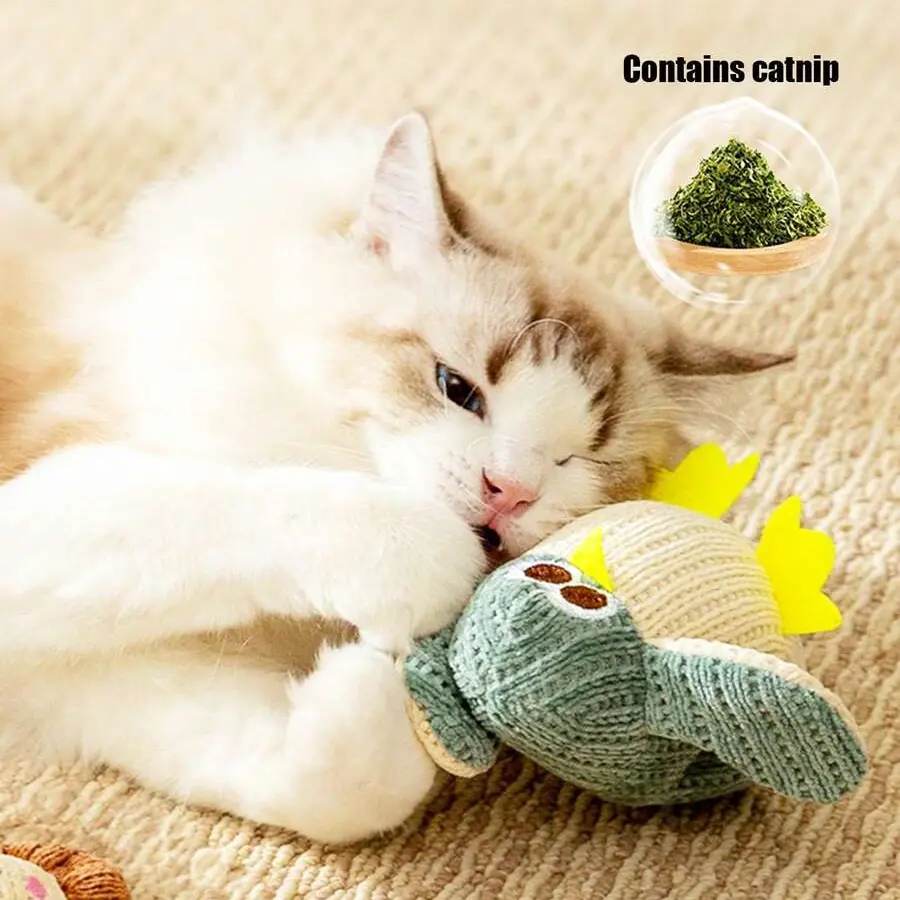 1-Piece Animal Shape Catnip Toy Plush Cat Stick For Kitten Teeth Grinding Cleaning