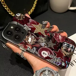 Sexy Leopard Print Phone Case, Valentine's Day Gift, Anti-Drop Thick Key Button, Compatible with iPhone 11/12/13/14/15/16 Series