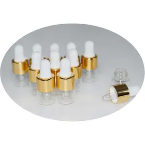10pcs 1ml Mini Sample Dropper Bottles Mini Makeup Containers for Travel Liquids Tiny Glass