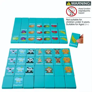 Wooden Match-3 Game, 1 Box Logical Thinking Training Domino Game, Educational Toy for Kids, Birthday Gift, Board Game Blocks