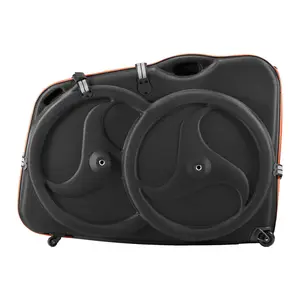 fathersdaygift VEVOR Bike Travel Case, Bicycle Travel Bag with EVA Hard Shell, Quick-Release Buckle, Dual Zipper, TSA Lock and Wheels, Black Bicycle Case for Airplane, Easy Transportation Bag for 700C Road Bike