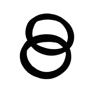 【Don't buy - Free gift 】Black Hair Ties for Women, Cotton Seamless Hair Bands, Elastic Ponytail Holders, No Damage for Thick Hair, 2 Inch in Diameter