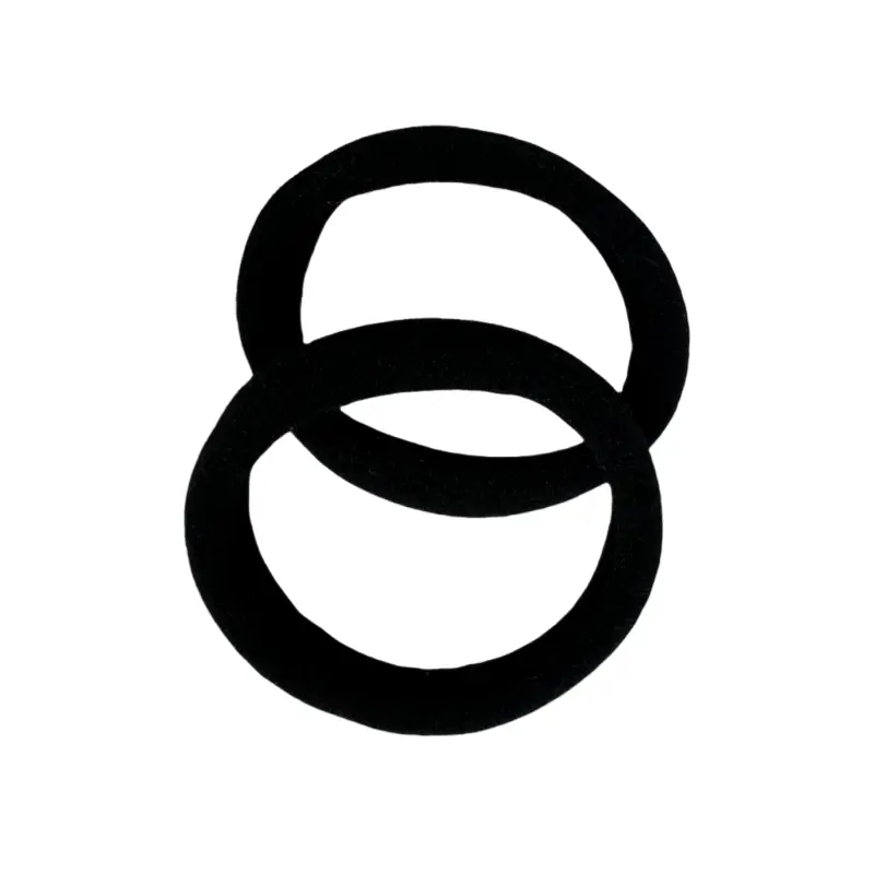 【Don't buy - Free gift 】Black Hair Ties for Women, Cotton Seamless Hair Bands, Elastic Ponytail Holders, No Damage for Thick Hair, 2 Inch in Diameter