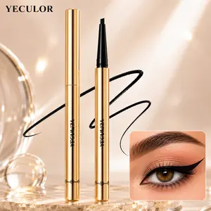 YECULOR Waterproof Gel Eyeliner Pencil | Precision Flat Gel Tip | Rich Black Pigment | Smooth Glide Formula | Smudge-Resistant Long-Lasting Wear | Natural Black