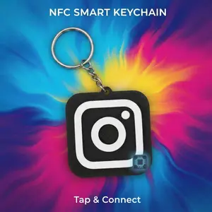 Insta NFC keychain- Smart Tap Keychain for Phone Sharing & Quick Links - Tap-to-Share Technology - Works with iPhone & Android - Rewritable NFC Chip - Compact Design - Perfect for Digital Business Cards & Social Media Sharing
