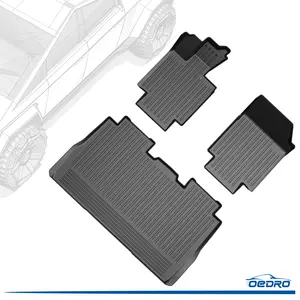 OEDRO Floor Mats Fit for Tesla Cybertruck 2024 2025,1st & 2nd Row Car Mats
