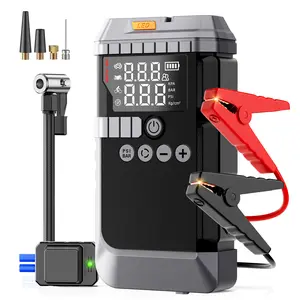 Soulor Portable 6000A Car Jump Starter with Air Compressor 160PSI Tire Inflator, 12V Battery Booster Large Capacity Power Bank with LED Emergency Light and Smart Jumper Cables for Cars SUVs Trucks