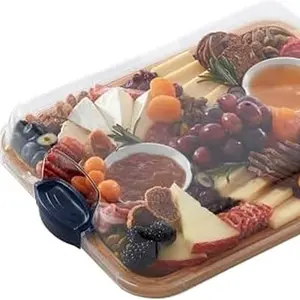 Portable Charcuterie Board - Cheese + Snack Serving Platter for Entertaining