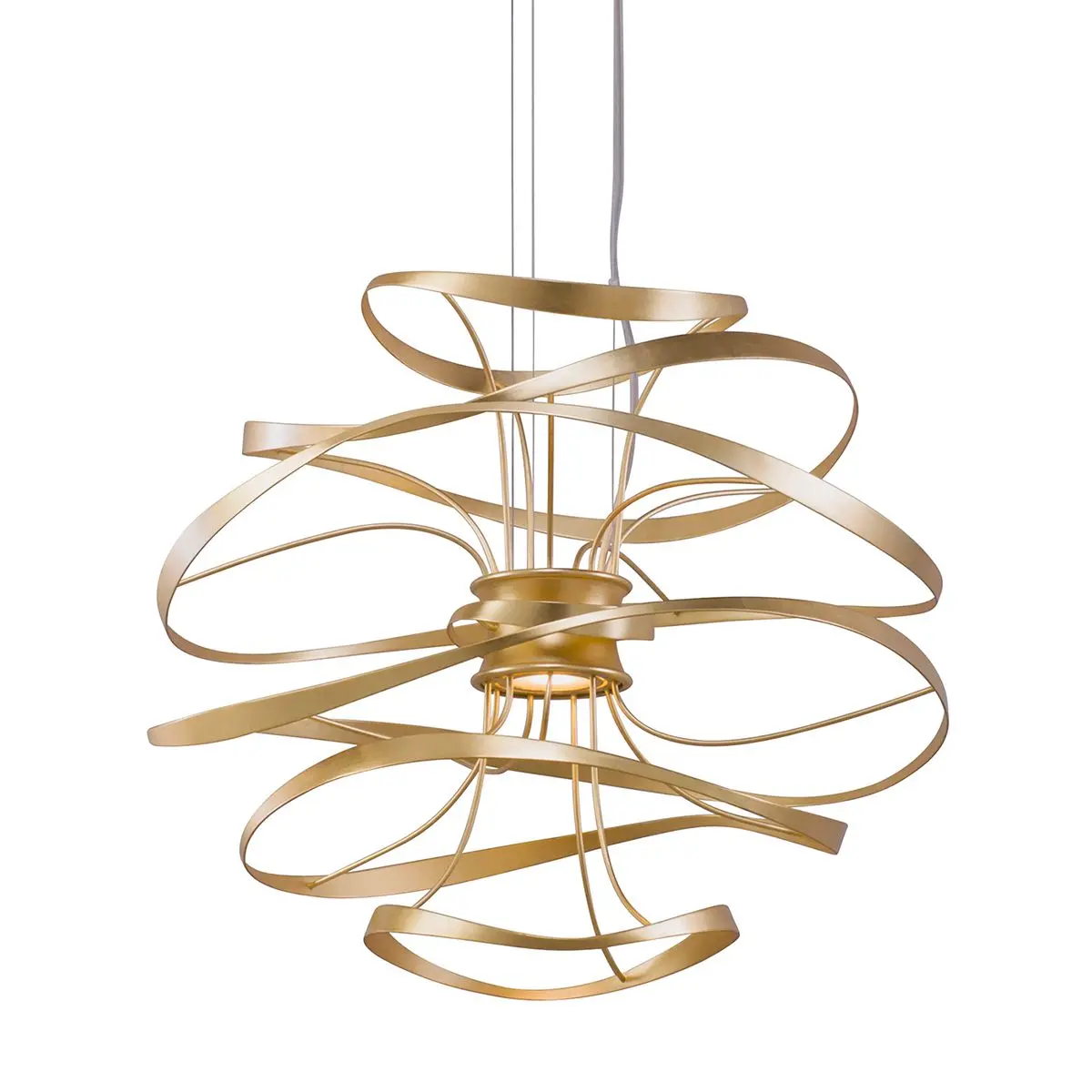 Calligraphy Mini Chandelier with Sculptural Design, LED Light Engines and Swirling Lines