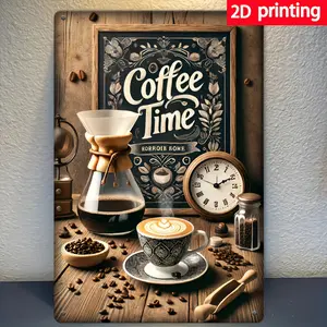 Vintage Coffee Time Metal Wall Art - Waterproof & Dustproof, Perfect for Home, Bar, Garage Decor - Unique Gift for Men & Women, 8x12 Inches, Iron Wall Decor, Kitchen, Perfect for Room Decor