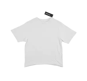 Cropped Distressed Raw Hem EZ Tee | White