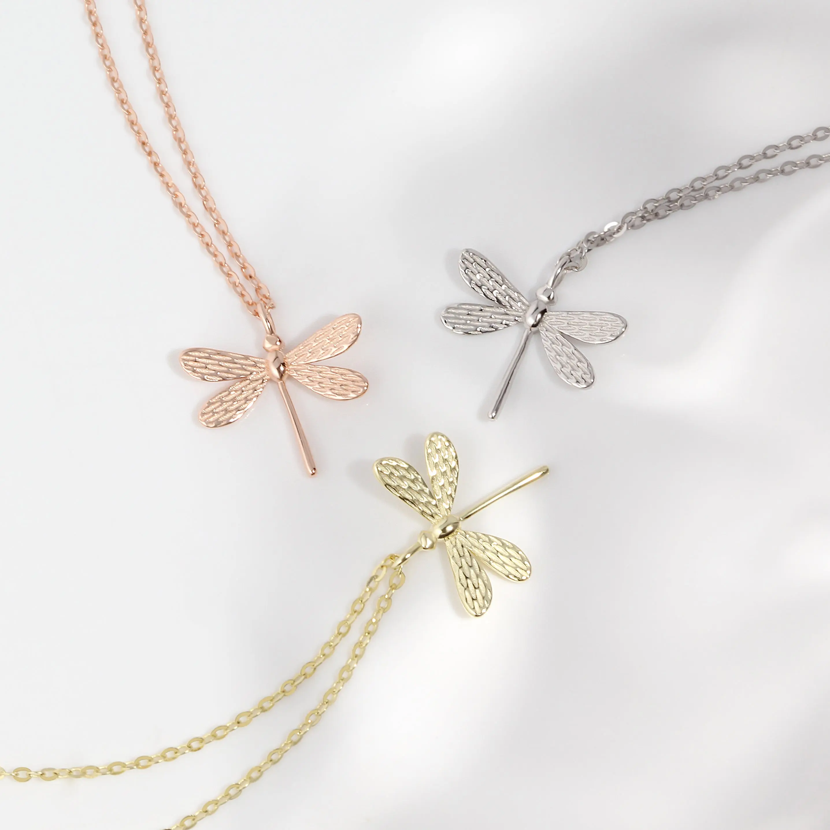 S925 Sterling Silver Simple Dragonfly Necklace