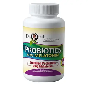 Dr Qutab Probiotics Plus Melatonin 30 Billion CFU 2 mg for Sleep Aid Digestive Gut Health Lactobacillus Rhamnosus Acidophilus 30 Capsules