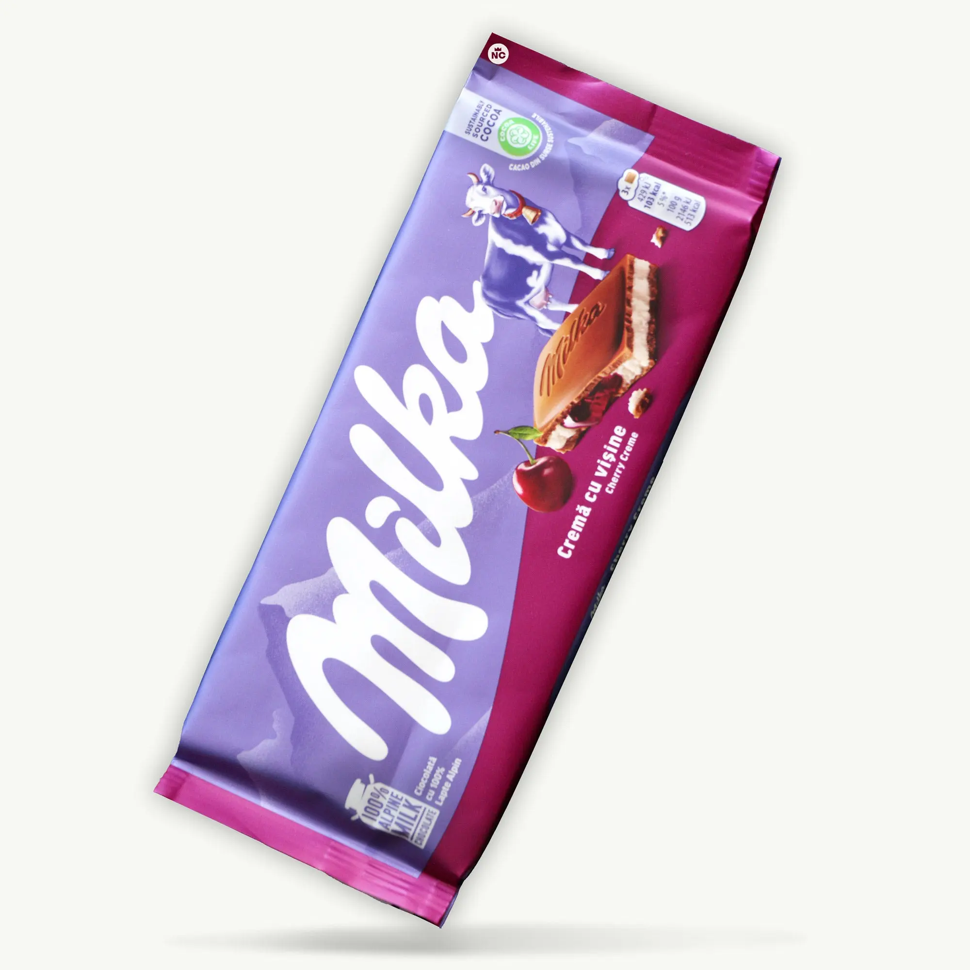 Milka Cherry Cream Chocolate Candy Bar 100g Milka Cherry Cream Chocolate Candy Bar 100g
