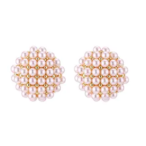 Korean Style Spring Fashion Personality Pearl Earrings Women Retro Earrings Elegant Exquisite High-end Sense Design Earrings