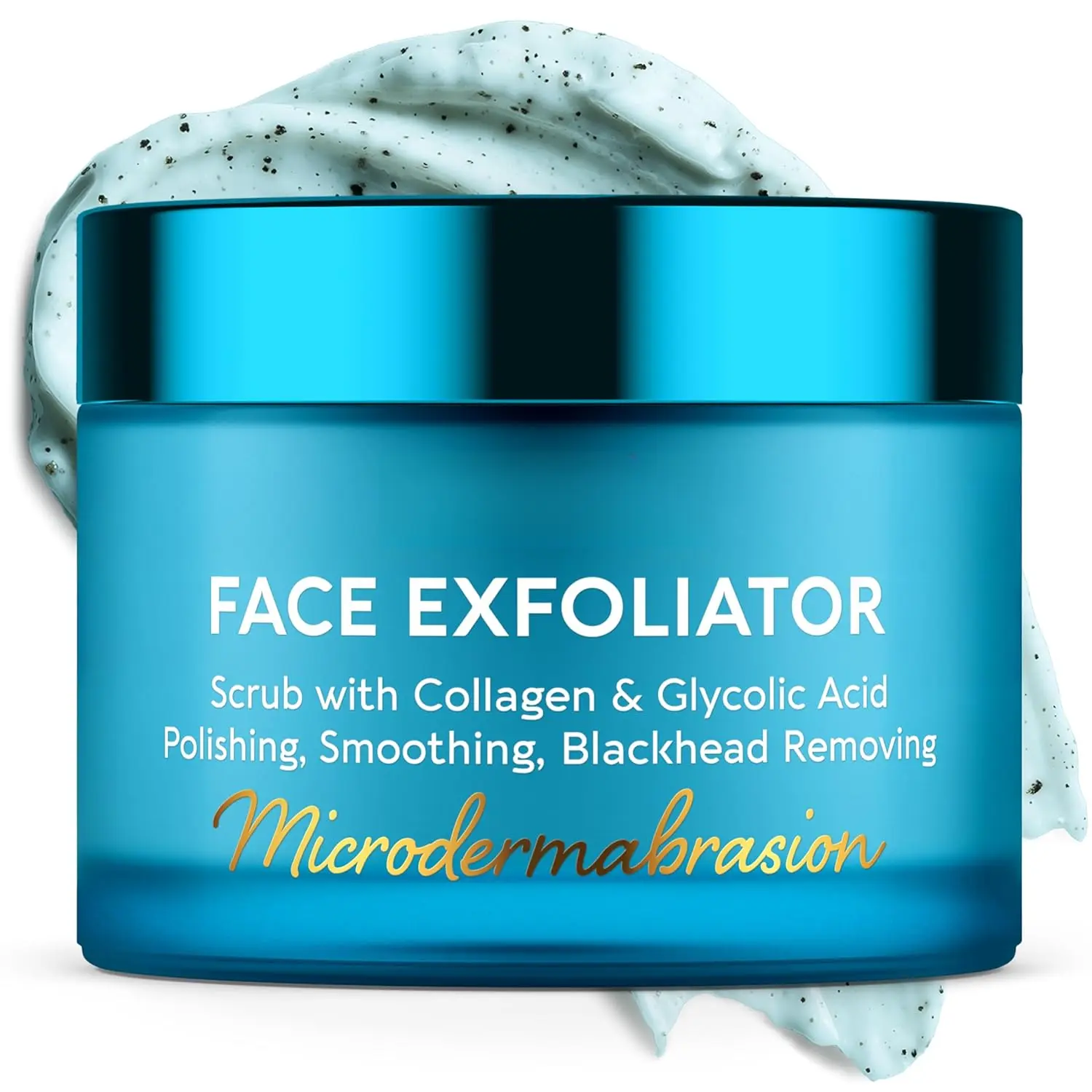 Exfoliating Face Wash & Microdermabrasion Scrub with Glycolic Acid and Collagen | Anti-Aging Dead Skin Remover for All Skin Types | For Women & Men, Exfoliate, Facial Cleanser, Cleansing, Soothing, Smoothing, Face Scrub, Exfoliator, Hydrating, Polish, Gen