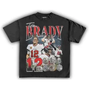 TOM BRADY Buccaneers Sport Tee, Vintage Football T-Shirt Graphic Apparel, Unisex Minimalist Streetwear Essential, Full Sizes, Fashion Cotton Trend for Women and Men