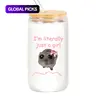 Cute Hamster Pattern Glass Cup with Straw & Brush, 1 Count Portable Modern Reusable Drinking Cup for Home, School, Dormitory & Picnic, Clear Water Tumbler Drinkware #GLOBAL PICKS