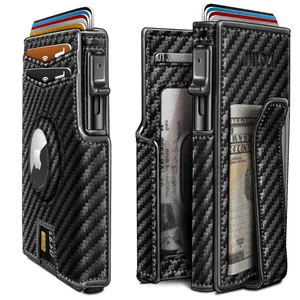 Men's Ultra-Thin Bifold Wallet, RFID Blocking, Leather Material, Credit Card Holder, Bill Clip, ID Window, Minimalist Design, Father's Day Gift