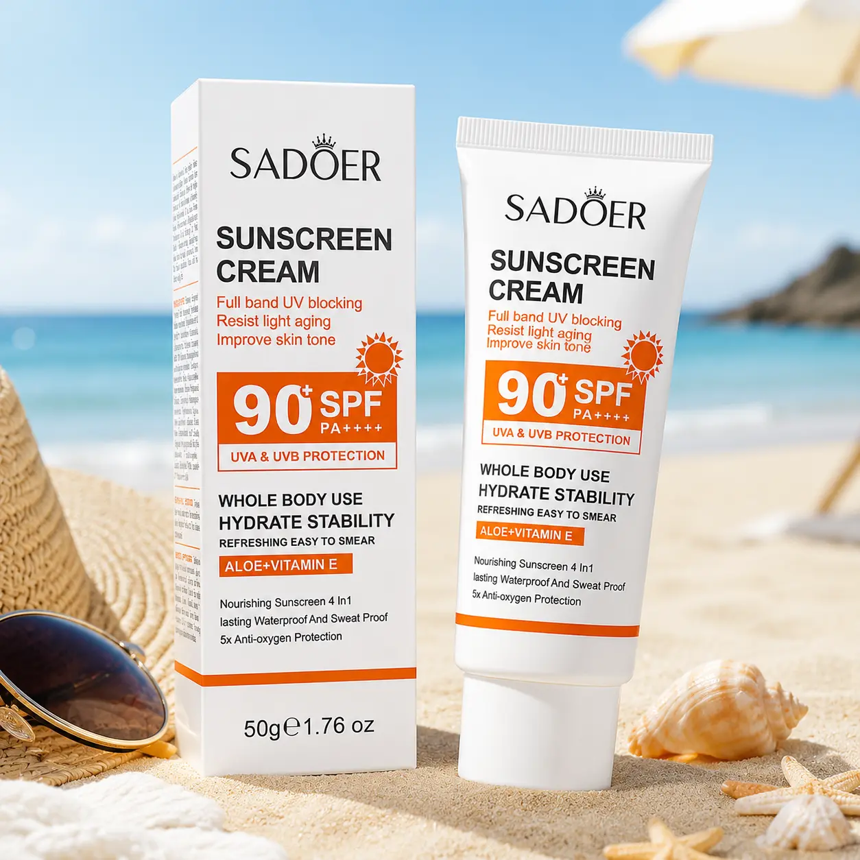 SADOER Aloe Vera Vitamin E Moisturizing Skin Lotion 2 in 1 Nourishing Face And Body Care Cream Refreshing Hydrating Daily Outdoor Skin Repair Lotion moisturizer, age