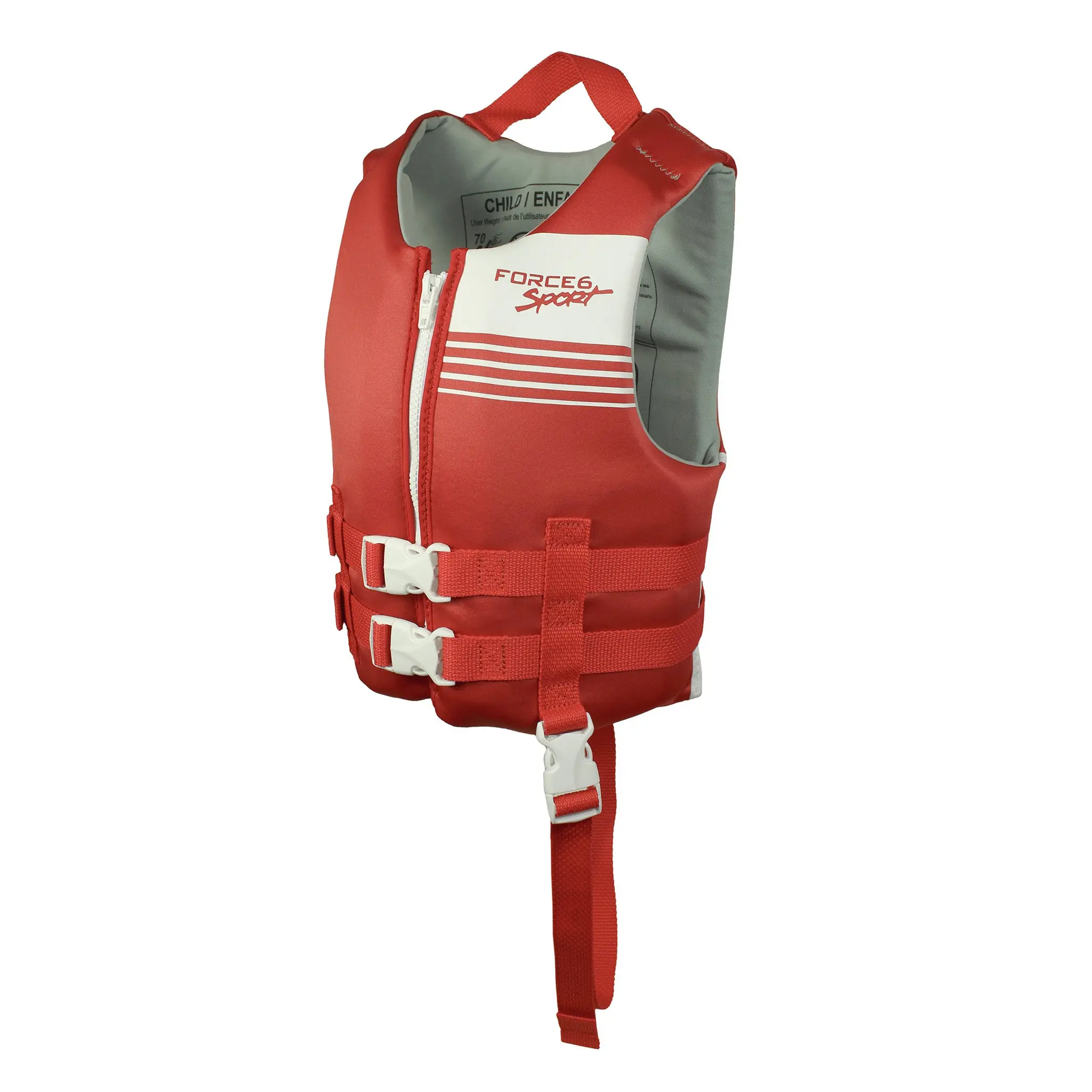 Force 6 Bobber Vest – USCG & TC Approved Child Life Jacket PFD | Lightweight Neoprene | 33-55 lbs | Boating, Kayaking, Water Sports