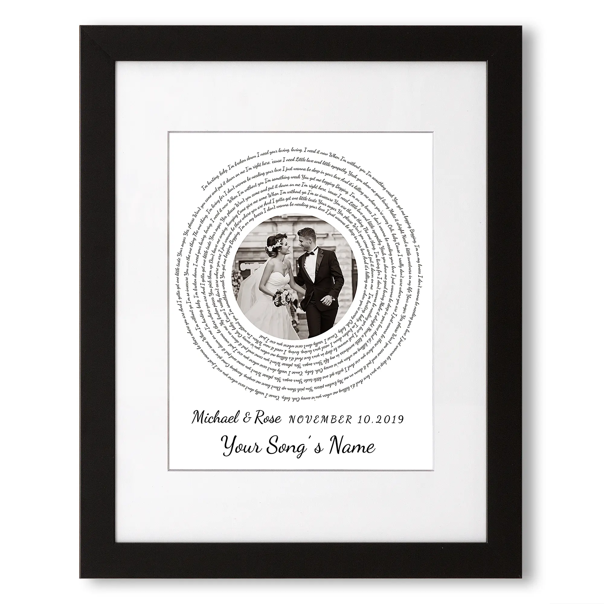 Vinyl Record Personalized Music Lyrics Song Canvas Prints Music Artist Date Upload Photo on Prints Anniversary for Her,Wedding,Birthday,Engagement,Wall Decor