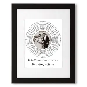 Vinyl Record Personalized Music Lyrics Song Canvas Prints Music Artist Date Upload Photo on Prints Anniversary for Her,Wedding,Birthday,Engagement,Wall Decor
