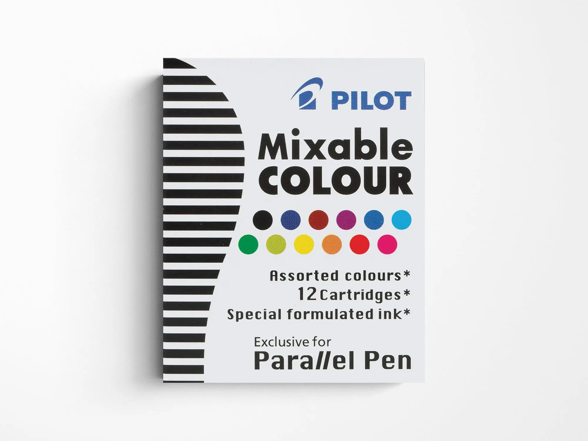 Pilot IC100 Parallel Pen Ink Cartridges, Assorted Colors, Pack of 12