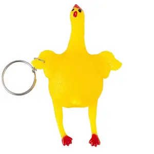 Cute Yellow Chicken Squeeze Toy | Funny Screaming Chicken Stress Relief Fidget Toy | Keychain & Desk Decor