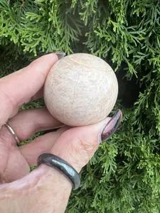45mm Natural Peach Moonstone Sphere, Moonstone Crystals Home Ornament for Jewelry Accessories & Derivatives