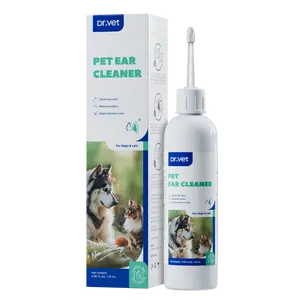 Drvet Pet Ear Cleanser-Effective Cleaning for Dogs&Cats,Ear Infection Treatment Without Irritation-Ear Wax,Powder and Odor Removal Drops