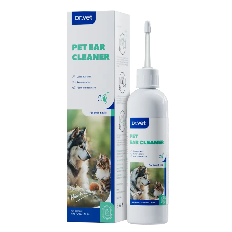 Drvet Pet Ear Cleanser-Effective Cleaning for Dogs&Cats,Ear Infection Treatment Without Irritation-Ear Wax,Powder and Odor Removal Drops