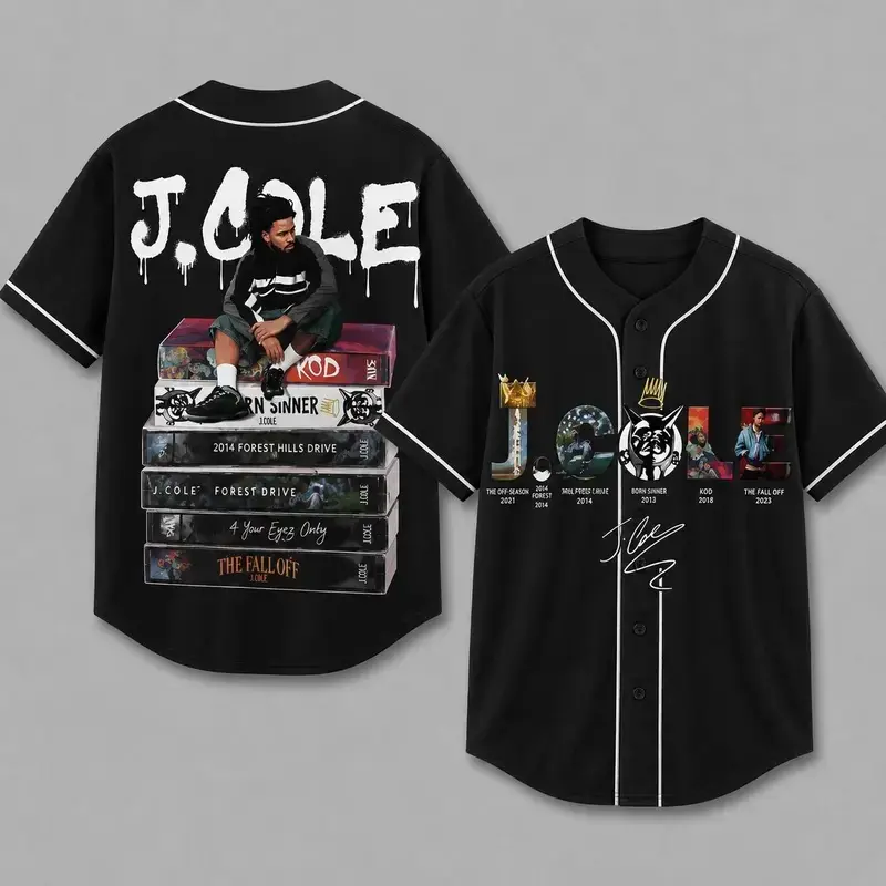 J.Cole The Fall Off Tour 2026 Baseball Jersey, Hip Hop Graphic Button Down Jersey, Unisex Streetwear Baseball Shirt, Music Fan Gift, Casual Sports Jersey