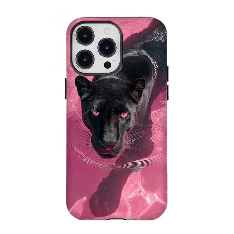 Vibrant Pink Water Black Panther Phone Case