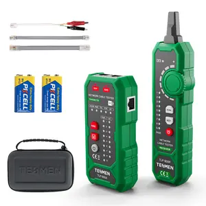 TESMEN TLP-900AR Network Cable Tester, RJ11 RJ45, for CAT5/6/POE/STP, Multi-function Cable Tracer with Pairing, Continuity, QC&NCV, Suitable for Ethernet, Telephone, Wire maintenance and sorting outdoorfun