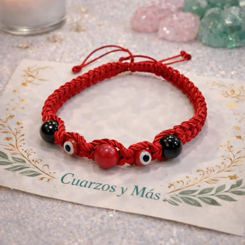 Reversible Protection Bracelet – Obsidian & Evil Eye