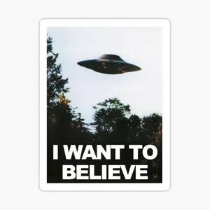 I Want to Believe UFO Poster - Vintage Sci-Fi Wall Art Print - Aesthetic Mid Century Modern Decor for Bedroom & Office - Retro Alien Wall Decor