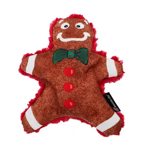 Gingerbread shaped dog toy, interactive usa made dog toy