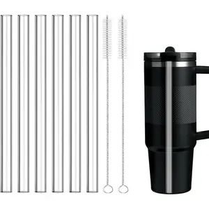 Replacement Straws ONLY Compatible with 30oz  Quencher ProTour Flip Tumbler with Built-In Straw - Accessories Set Include 6 Tritan Straws and 2 Cleaning Burshes